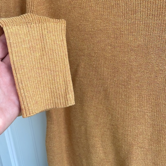 NATURAL‎ REFLECTIONS women’s oversized tunic crew neck mustard yellow sweater M - Picture 3 of 16